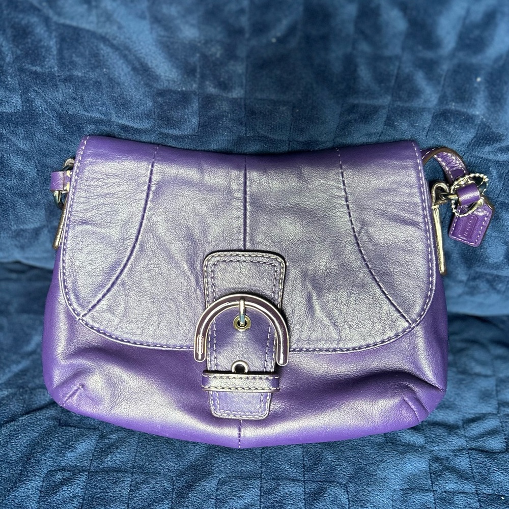Coach Purple Leather Bag
